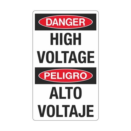 Danger High Voltage / Peligro Alto Voltaje 12" x 20" Sign